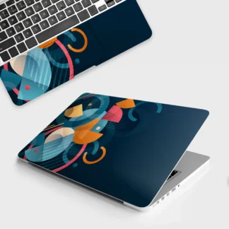 Orange Blue Geometric Design laptop skin - Abstract vinyl skin by Thuk Store