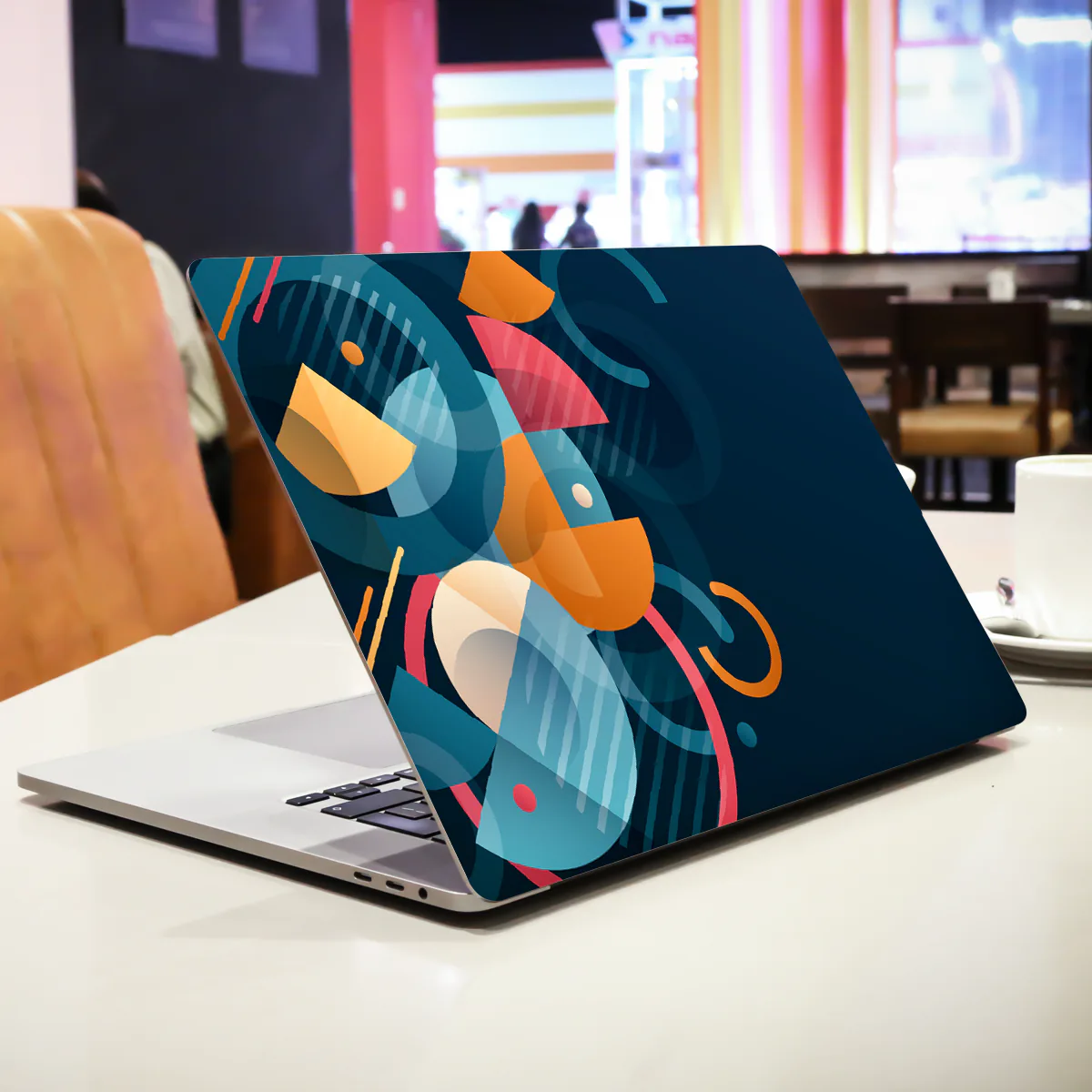 Orange Blue Geometric Design laptop skin - view 2 of 3