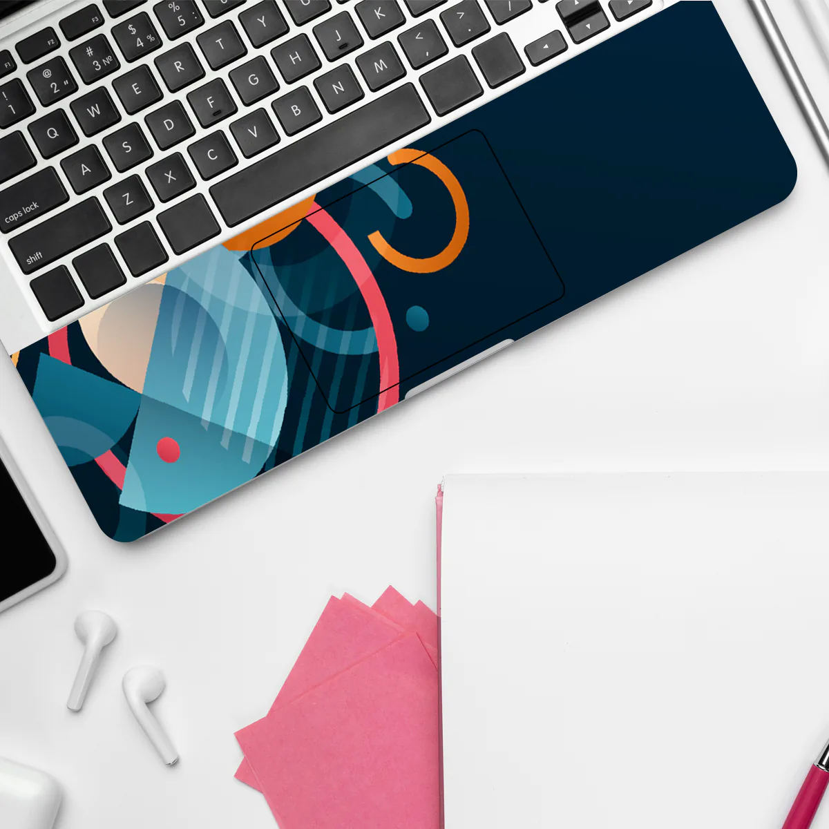 Orange Blue Geometric Design laptop skin - view 3 of 3