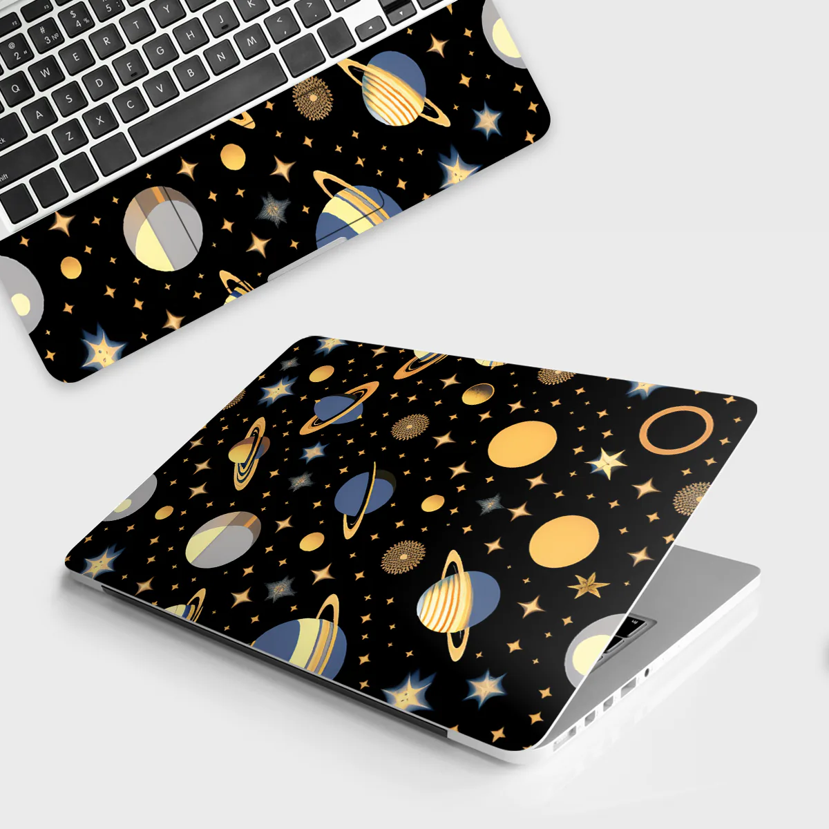 Planet and Starts Patterns laptop skin - Abstract vinyl skin by Thuk Store