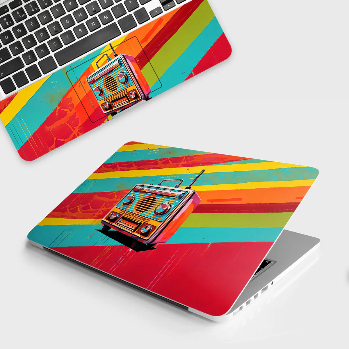 Retro Pop Radio laptop skin - Patterns vinyl skin by Thuk Store