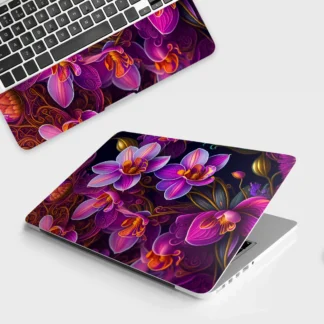 Royal Purple Flowers laptop skin - Botanical vinyl skin by Thuk Store