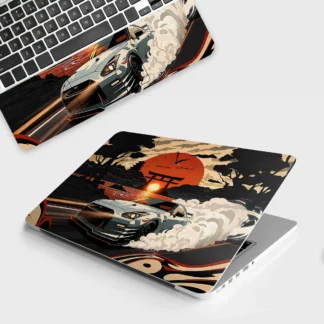 Samurai Rising Sun GTR laptop skin - Cars & Bikes vinyl skin by Thuk Store