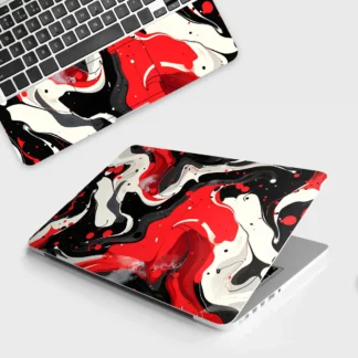 Scarlet and White Motion laptop skin - Abstract vinyl skin by Thuk Store