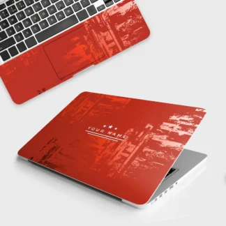 Star Red with Name laptop skin - Space vinyl skin by Thuk Store