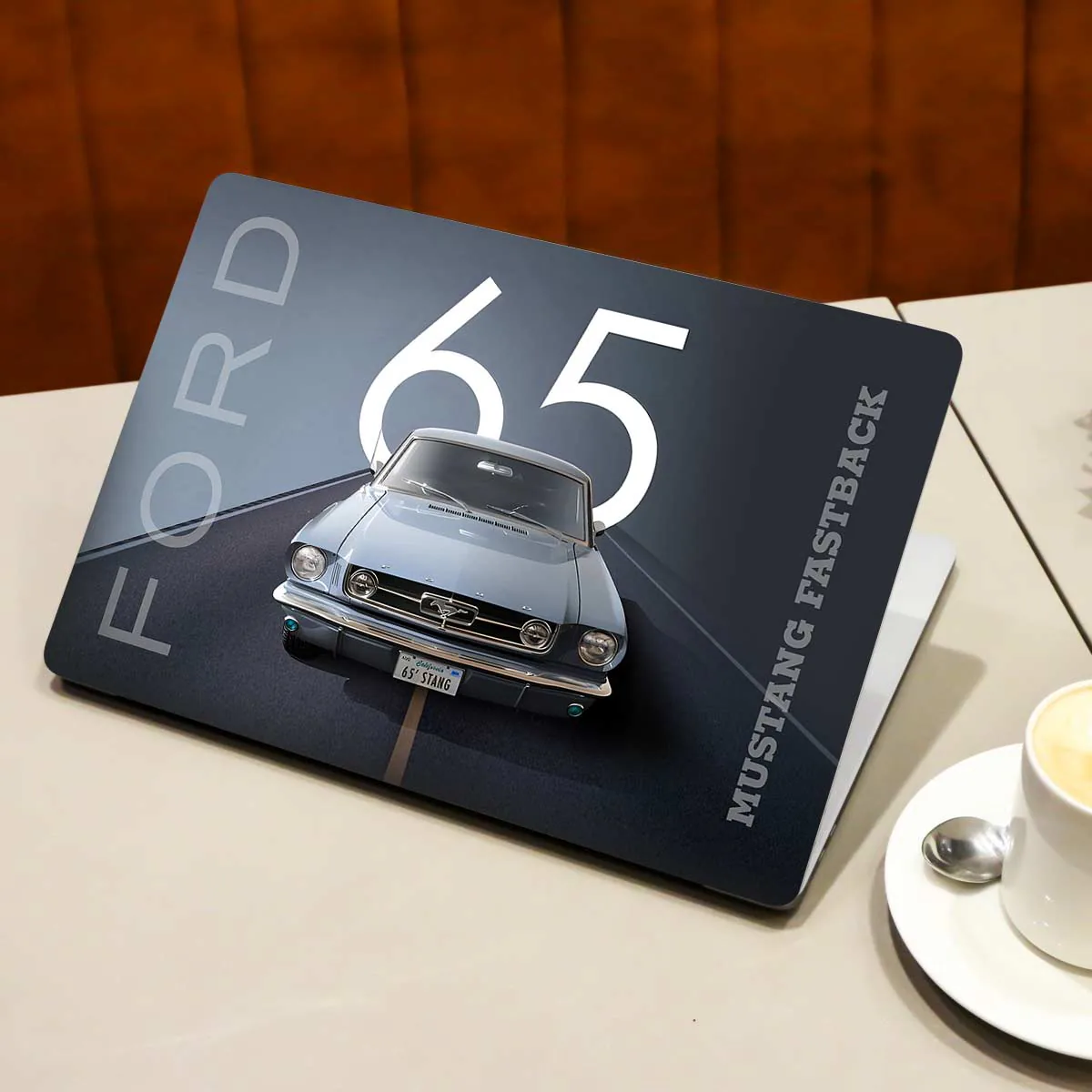 Steel Grey Ford Mustang Fastback laptop skin - view 3 of 4