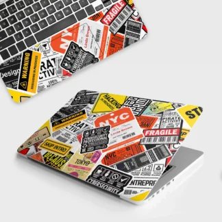 Tech Aesthetic Sticker Collage laptop skin - Patterns vinyl skin by Thuk Store