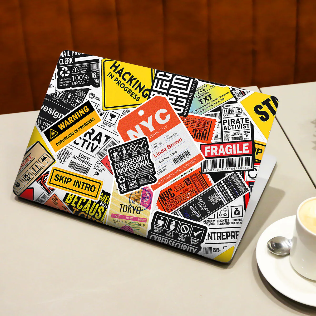 Tech Aesthetic Sticker Collage laptop skin - view 3 of 4