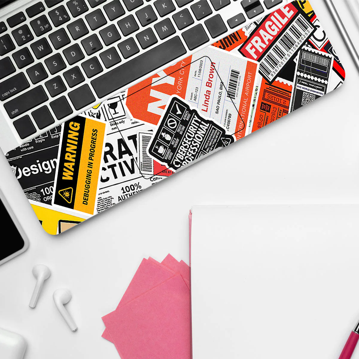 Tech Aesthetic Sticker Collage laptop skin - view 4 of 4