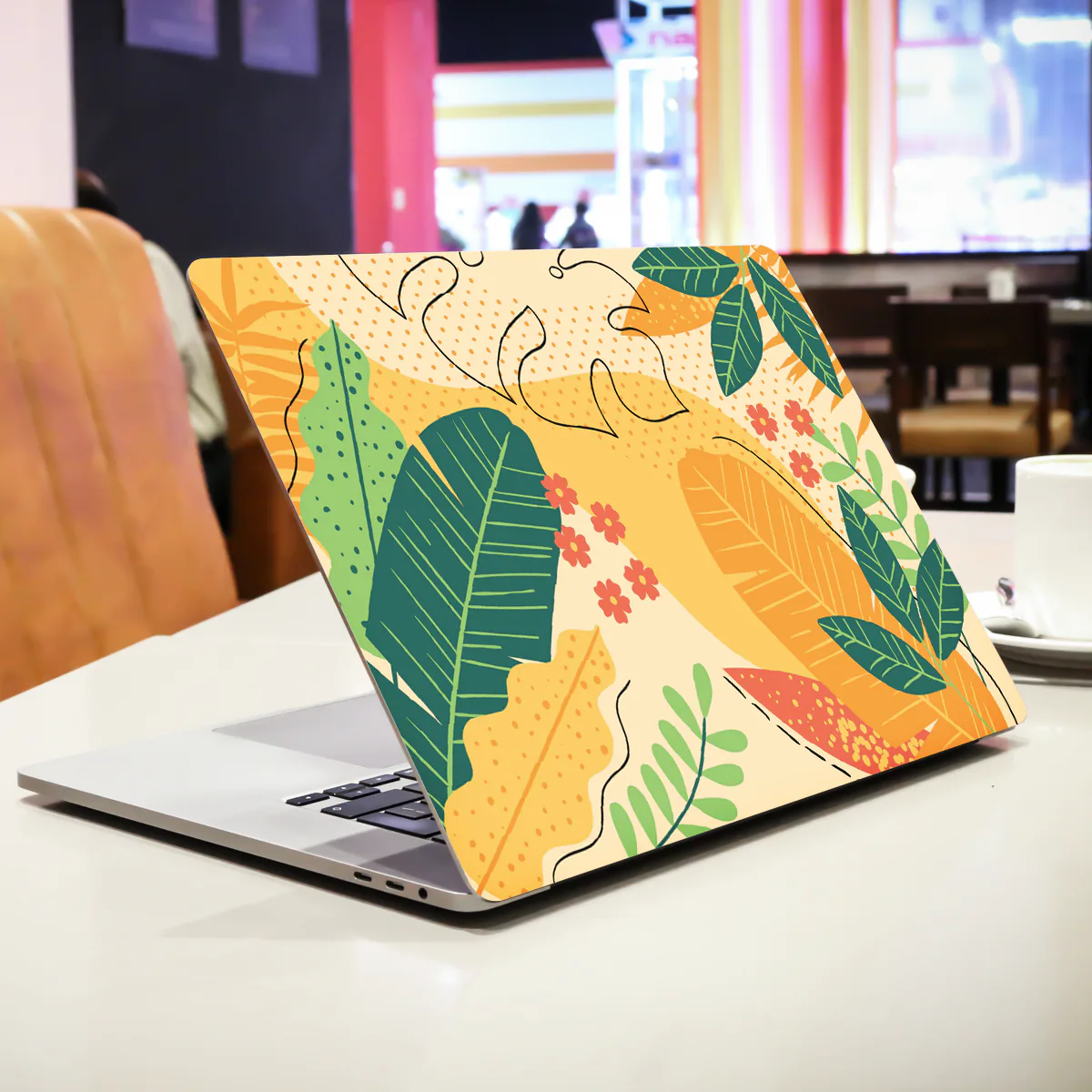 Tropical Yellow Green Florals laptop skin - view 2 of 4