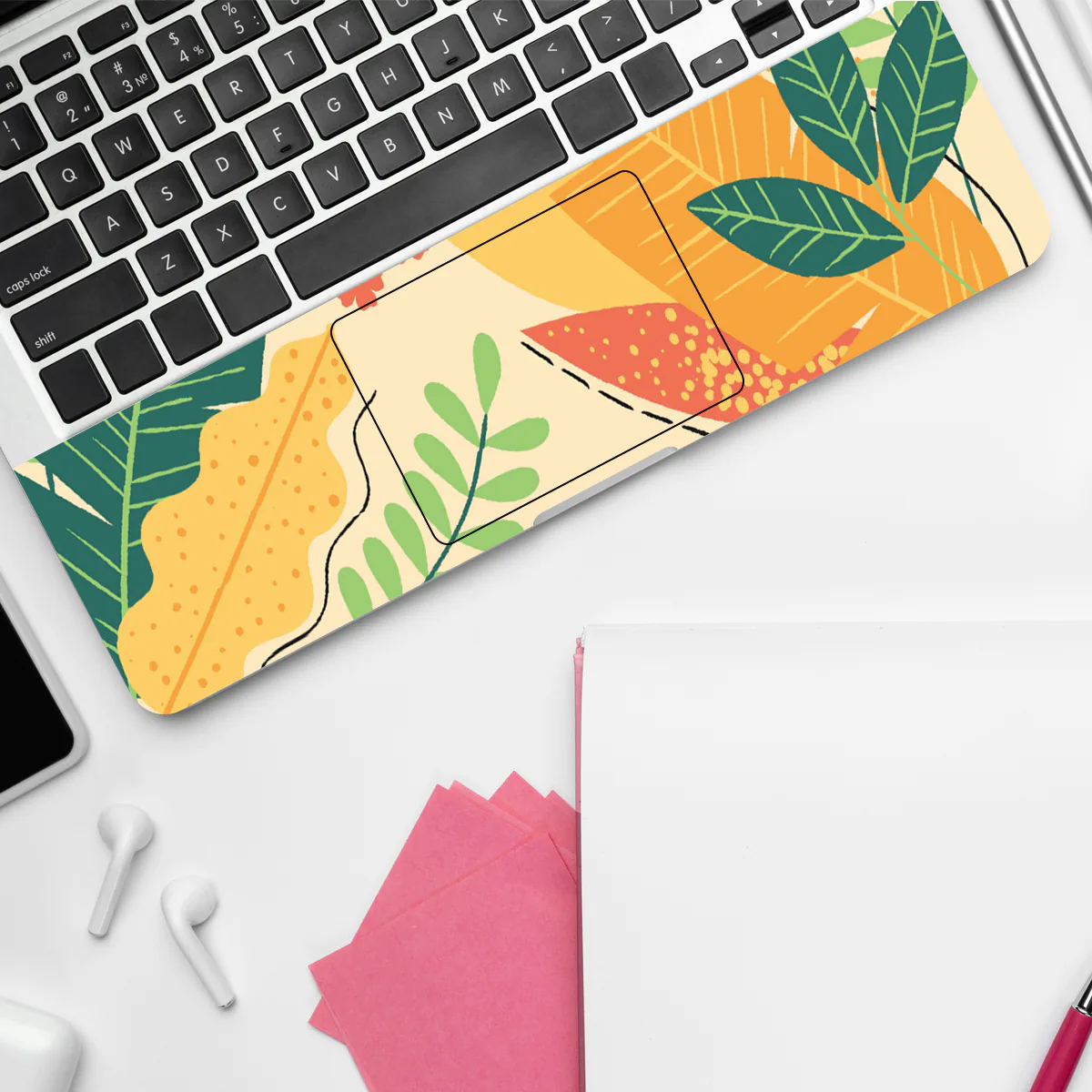 Tropical Yellow Green Florals laptop skin - view 4 of 4