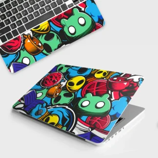 Vibrant Chaos laptop skin - Abstract vinyl skin by Thuk Store