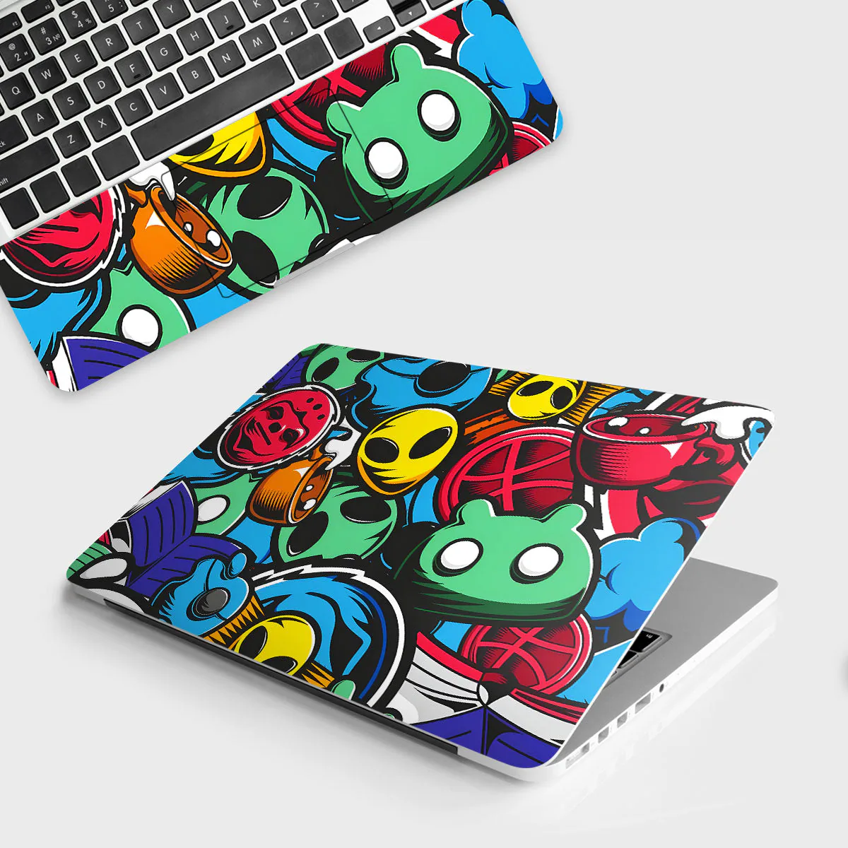 Vibrant Chaos laptop skin - Abstract vinyl skin by Thuk Store