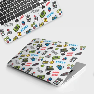 Video Games Icon Pattern laptop skin - Gaming vinyl skin by Thuk Store