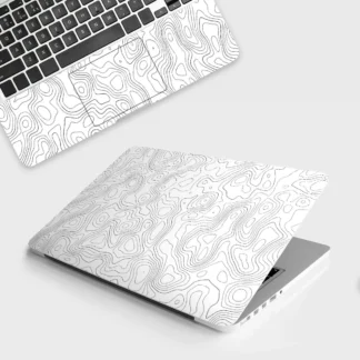 White Contour Design laptop skin - Maps vinyl skin by Thuk Store