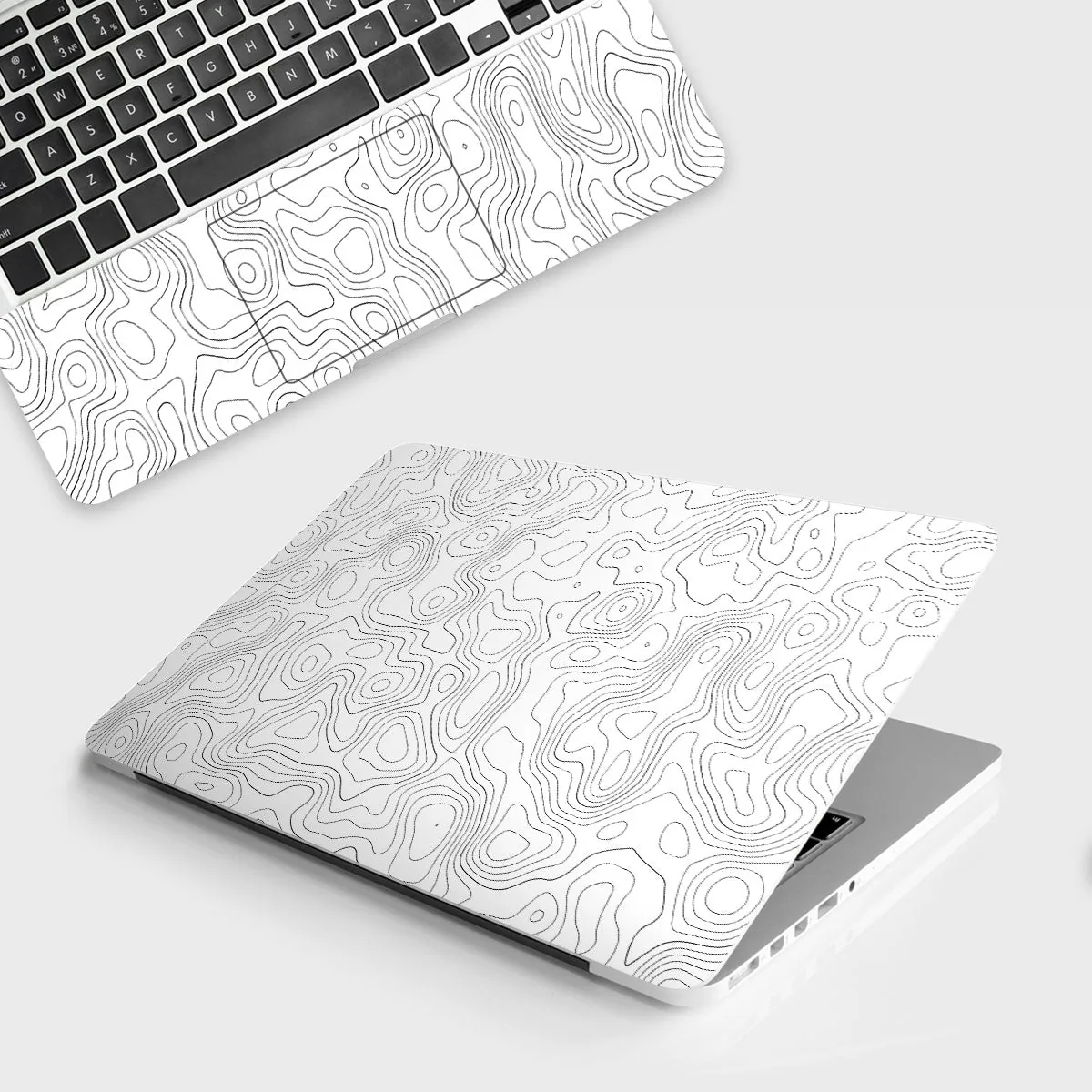 White Contour Design laptop skin - Maps vinyl skin by Thuk Store