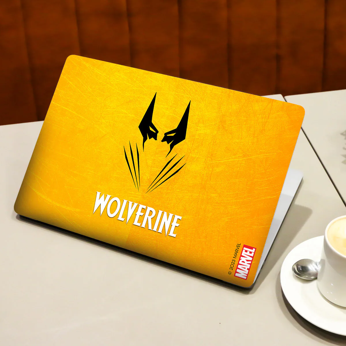 Wolverine with Yellow Background laptop skin - view 3 of 4
