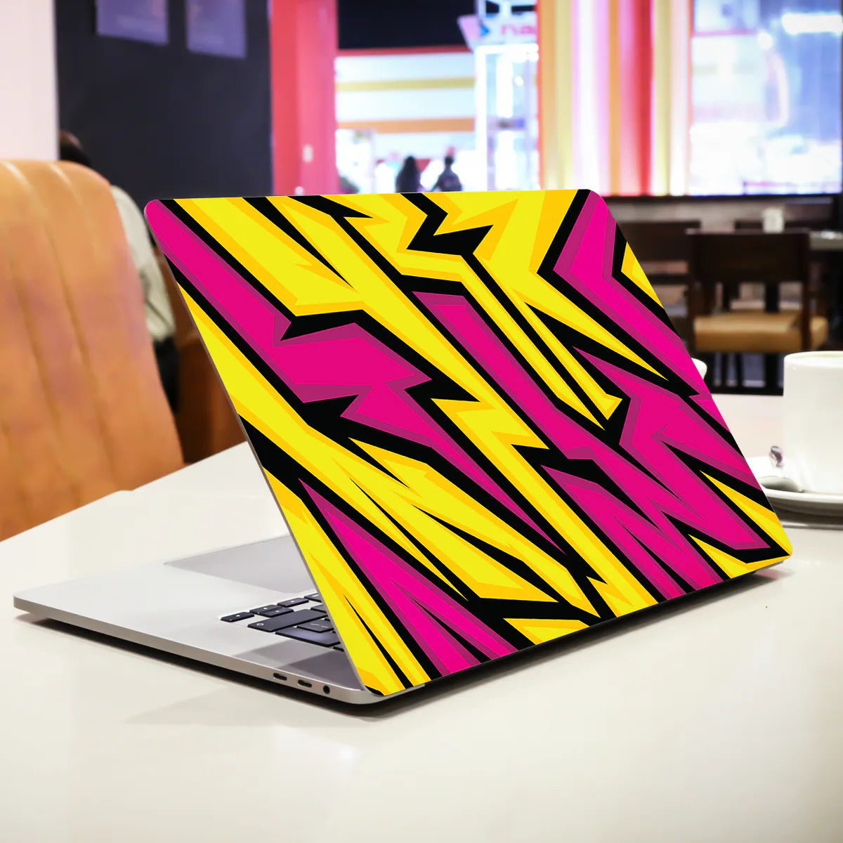 Yellow & Pink Racing Stripes laptop skin - view 2 of 4
