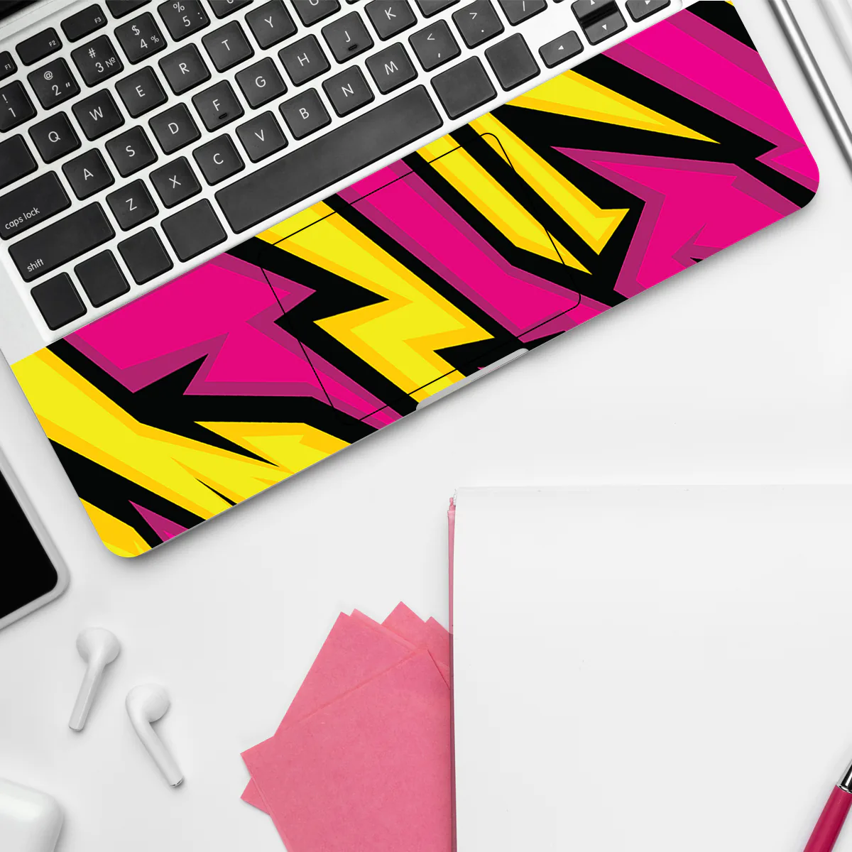 Yellow & Pink Racing Stripes laptop skin - view 4 of 4