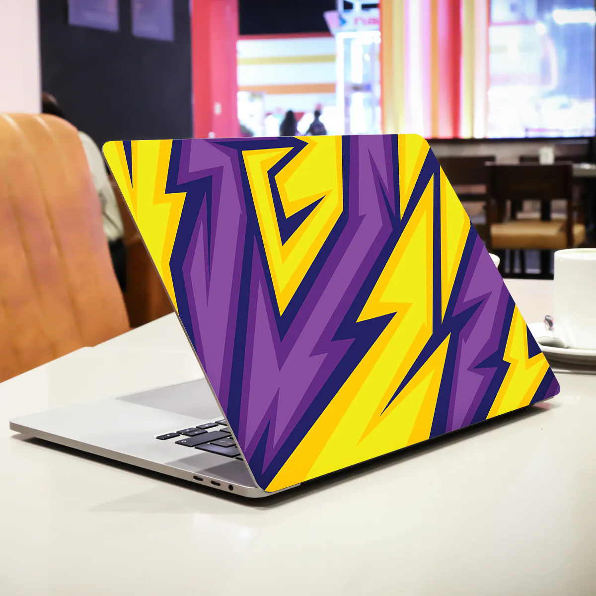 Yellow & Purple Racing Stripes laptop skin - view 2 of 4