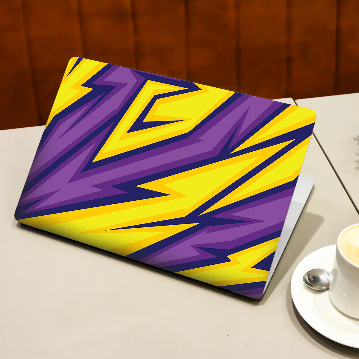 Yellow & Purple Racing Stripes laptop skin - view 3 of 4