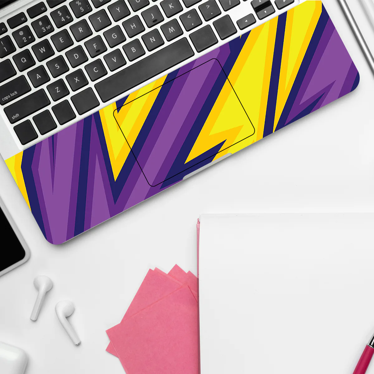 Yellow & Purple Racing Stripes laptop skin - view 4 of 4