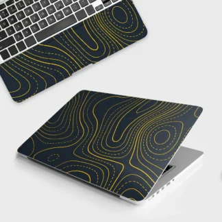 Yellow Contour Lines laptop skin - Maps vinyl skin by Thuk Store