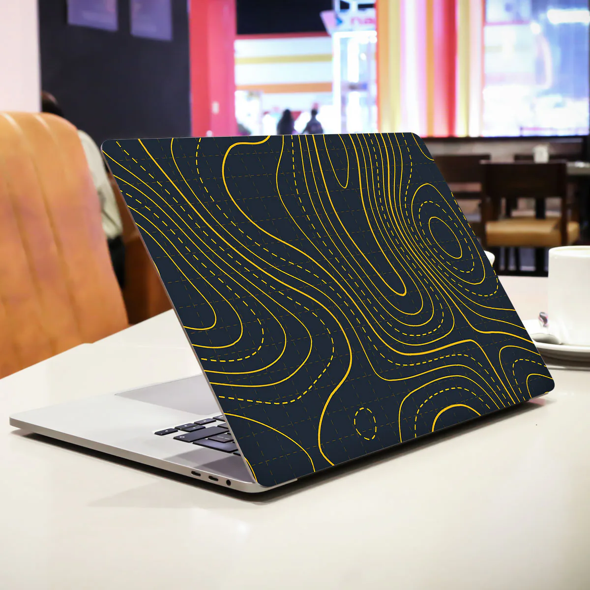 Yellow Contour Lines laptop skin - view 2 of 4