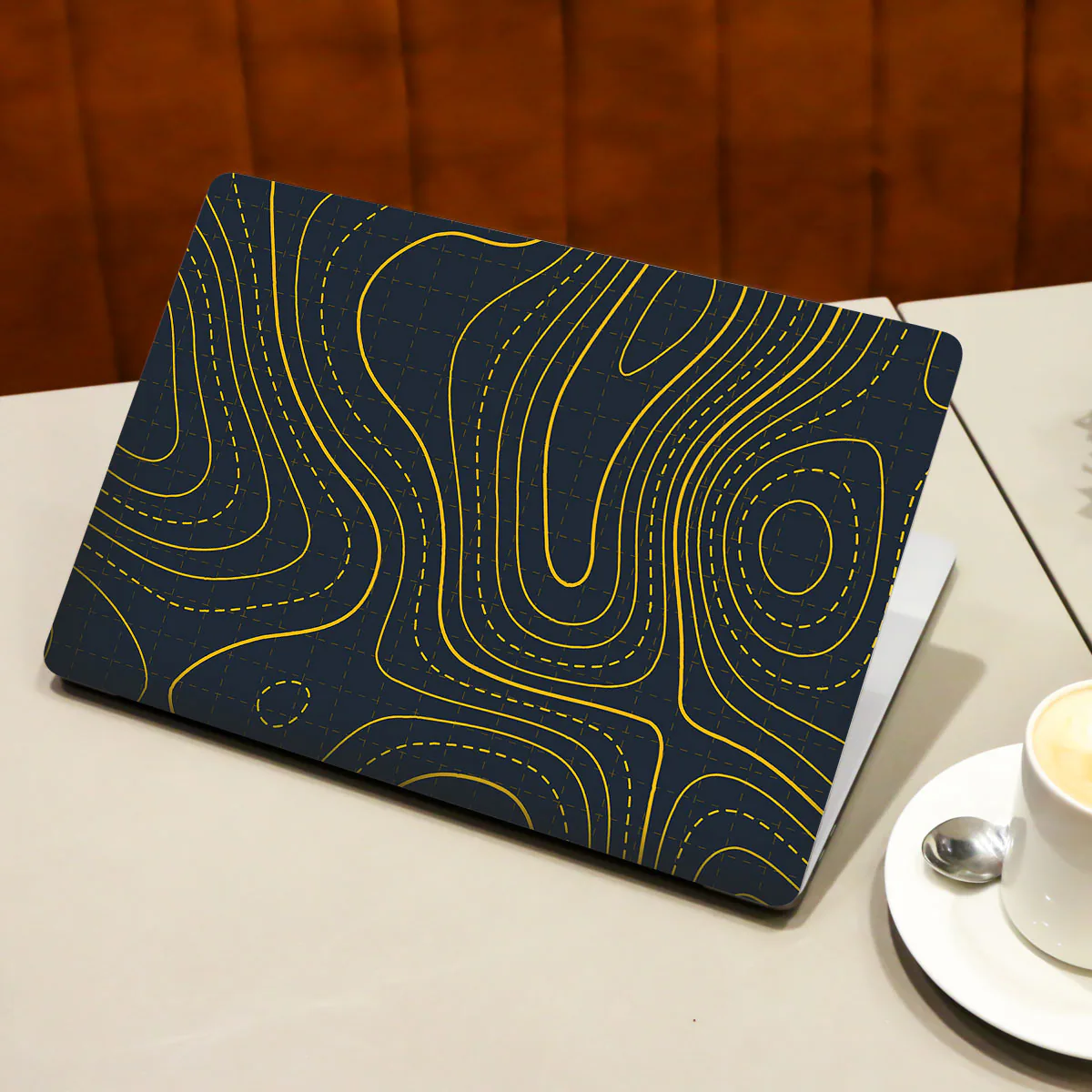 Yellow Contour Lines laptop skin - view 3 of 4