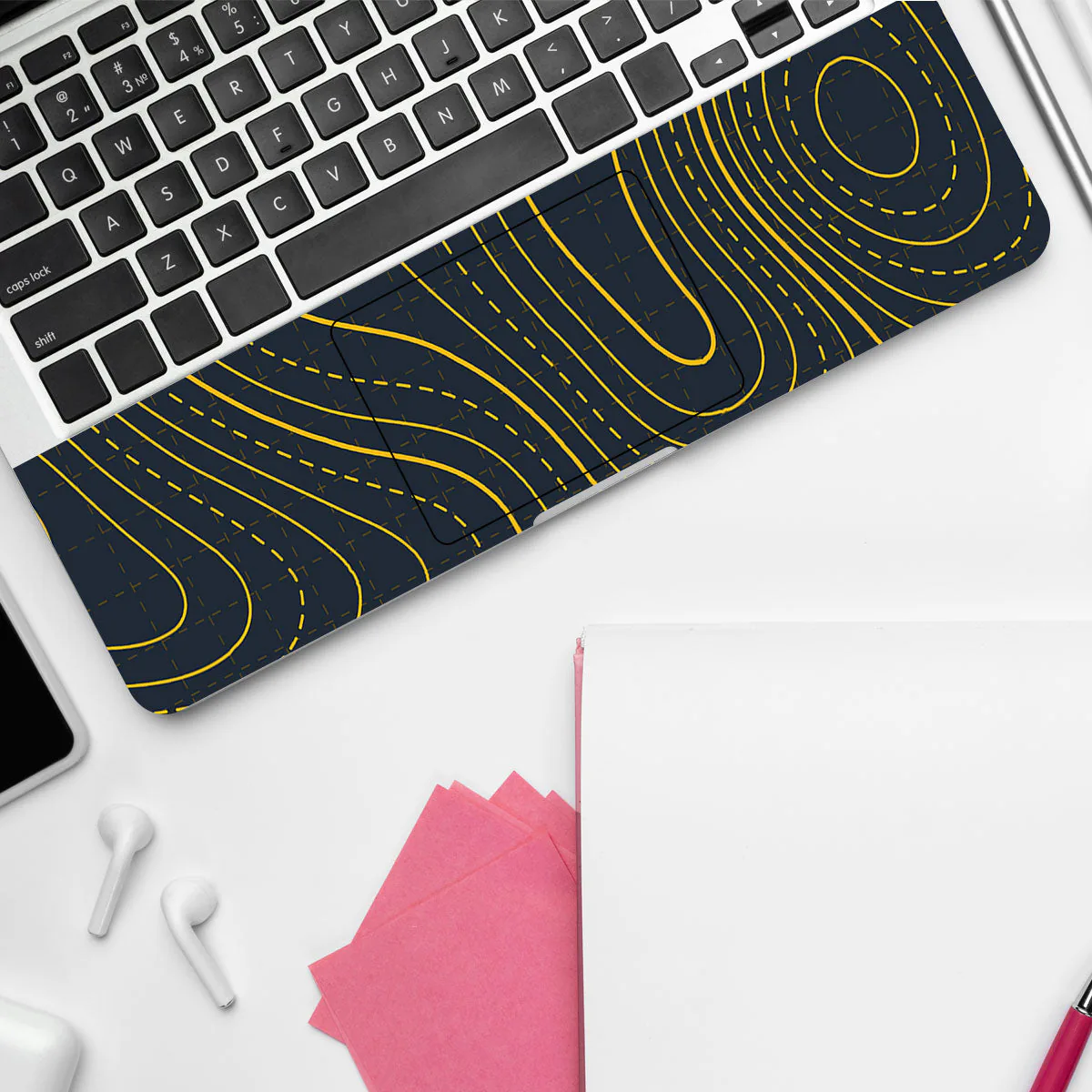 Yellow Contour Lines laptop skin - view 4 of 4